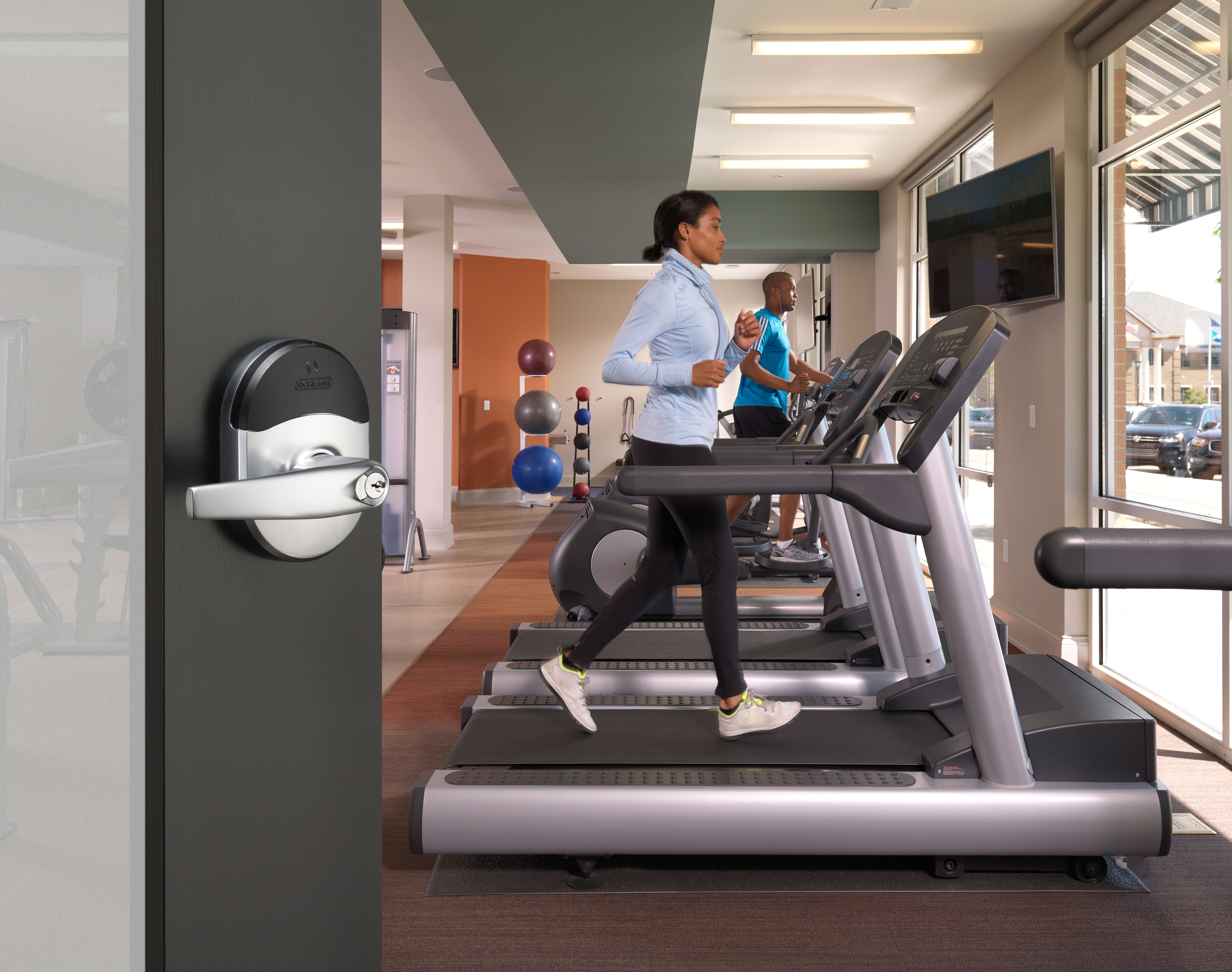 Smart lock on apartment gym