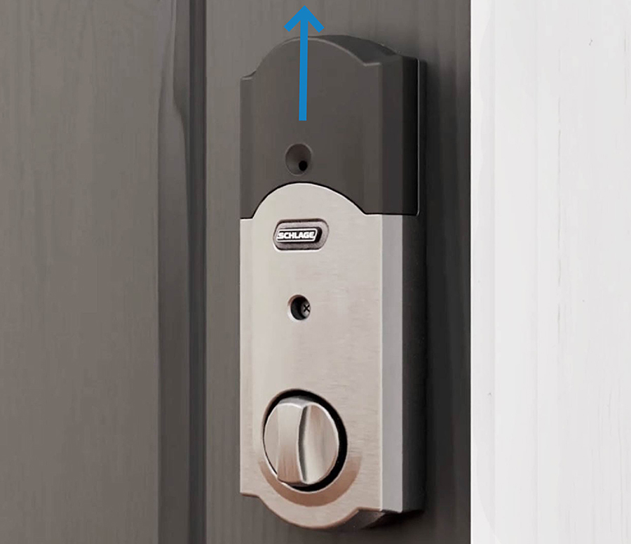 Remove battery cover - Schlage smart lock