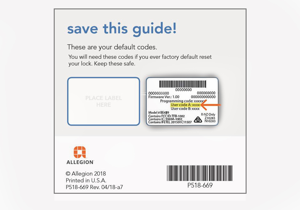 Schlage Connect - Programming code - Quick start guide