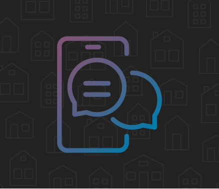 Icon of smart phone with chat bubbles