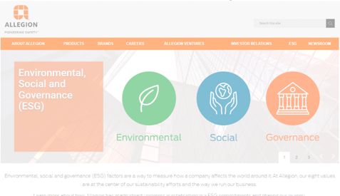 Allegion’s Environmental, Social and Governance Commitments