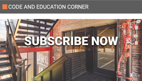 Exterior fire-rated door in egress stairwell image in Codes and Education Architect Newsletter